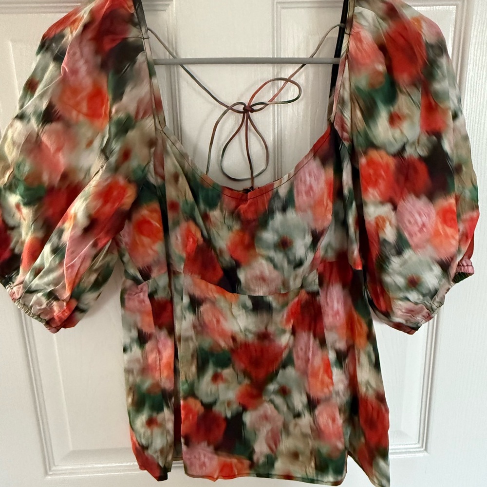 Brand New w/Tags | J. Crew Multicolor Floral Puff Sleeve Blouse | Size 6